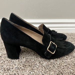 Vince Camuto Black Heeled Loafer Shoes